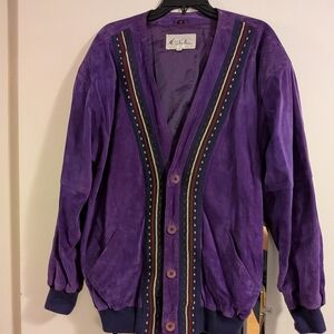 Vintage M Julian Leather Jacket Purple